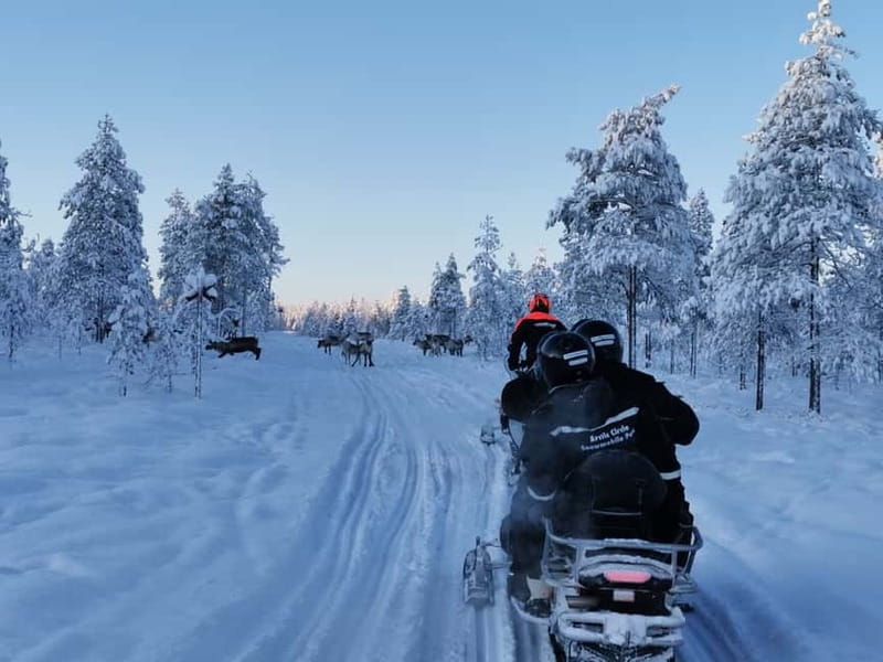 3-hour snowmobiling adventure in Levi - From Levi pickup to the snowmobile base
