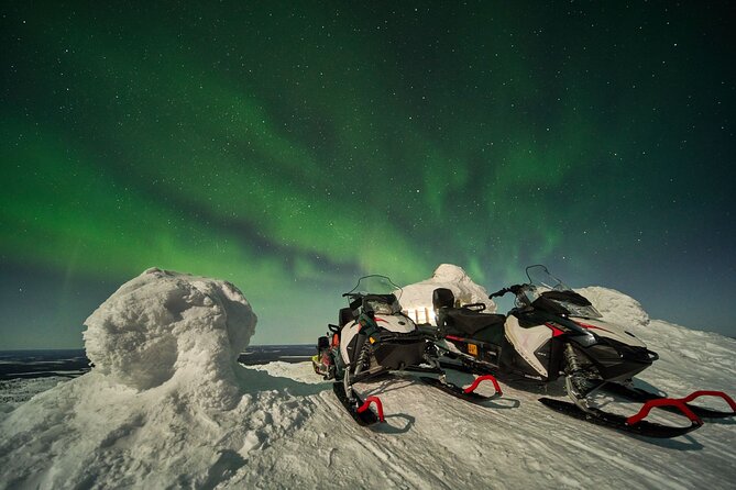 3 Hours Snowmobiling under Auroras and Night Sky - Riding into Levi’s dark winter forest