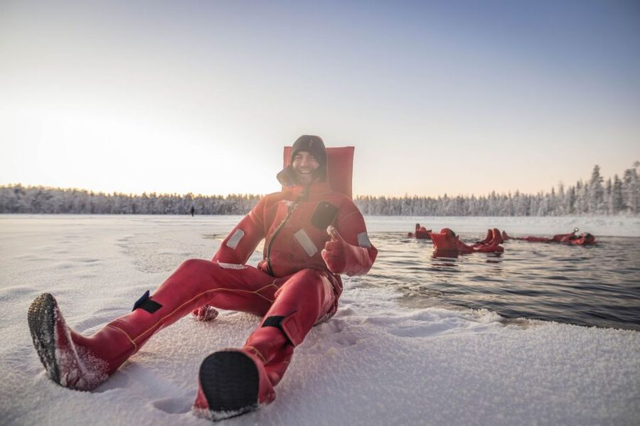Daytime Ice Floating Rovaniemi, Frozen Lake Experience - What happens when snow and ice are missing