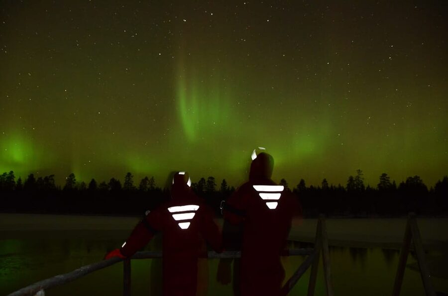 From Rovaniemi: Ice Floating under Aurora Borealis - Getting dressed for a near-freezing lake