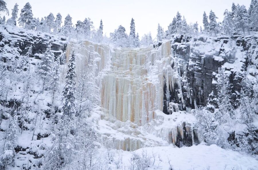 From Rovaniemi: Korouoma Canyon and Frozen Waterfalls Tour - Frozen waterfalls, cliffs, and Arctic details