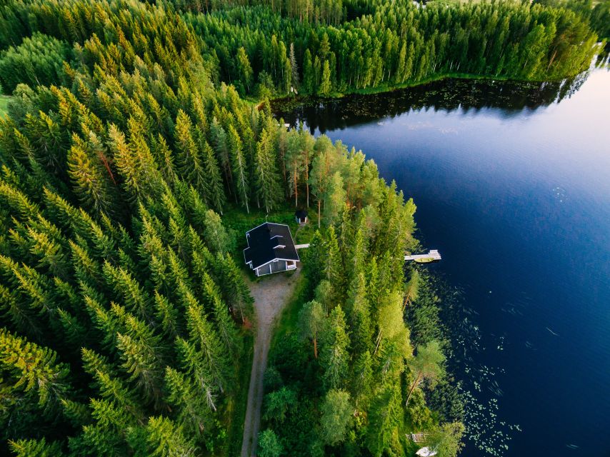 From Rovaniemi: Midnight Sun Forest Lake Float - The lake float and the long northern evening