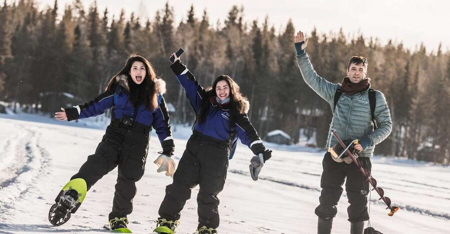 From Rovaniemi: Snowshoeing and Ice Fishing Tour - Fire building, hot drinks, and a warm shelter