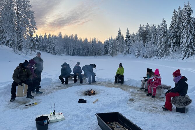 ICE FISHING experience - Reaching the frozen water from Rovaniemi