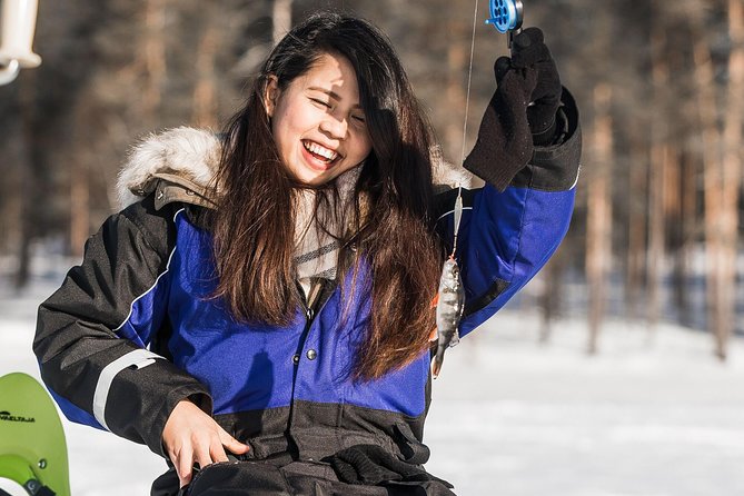 Ice Fishing Tour - Campfire food in a Lapland teepee