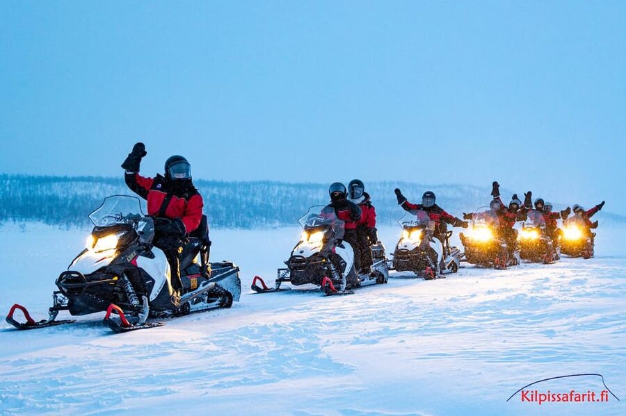 Kilpisjärvi: Border of Three Countries Snowmobile Safari - Riding from Kilpisjärvi to three national borders
