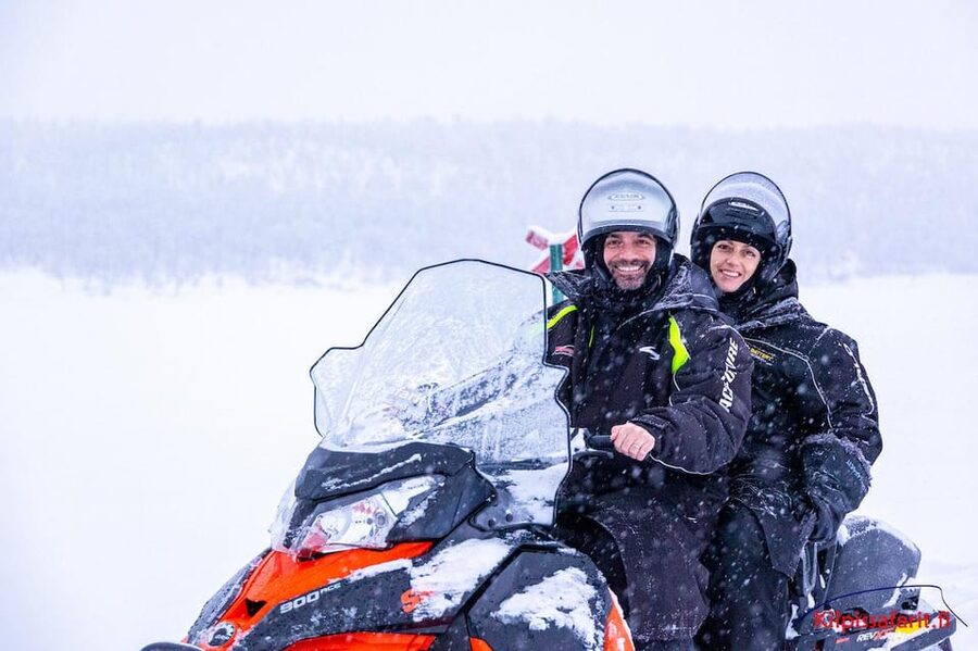 Kilpisjärvi: Border of Three Countries Snowmobile Safari - Through the snowy birch forest to Koltavuoma