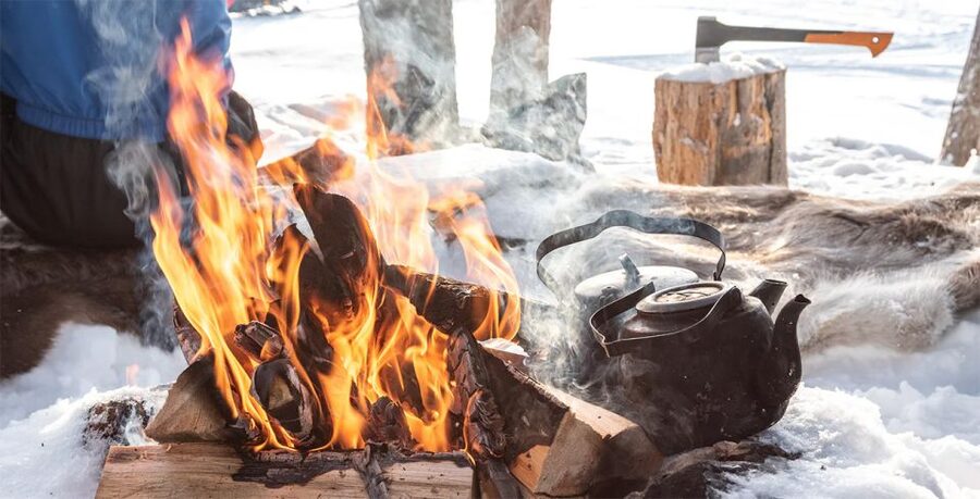 Lapland: The Frozen Waterfalls of Korouoma Tour - A Lappish meal beside the fire
