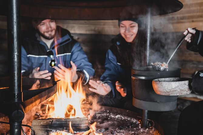 Lappish Lunch Break -Snowmobiling, ice fishing and tasty food - Safety, comfort, and who should drive