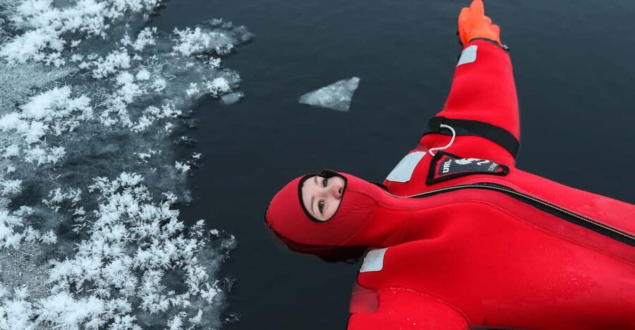 Levi: Arctic Ice Floating Adventure - Getting into the Arctic suit