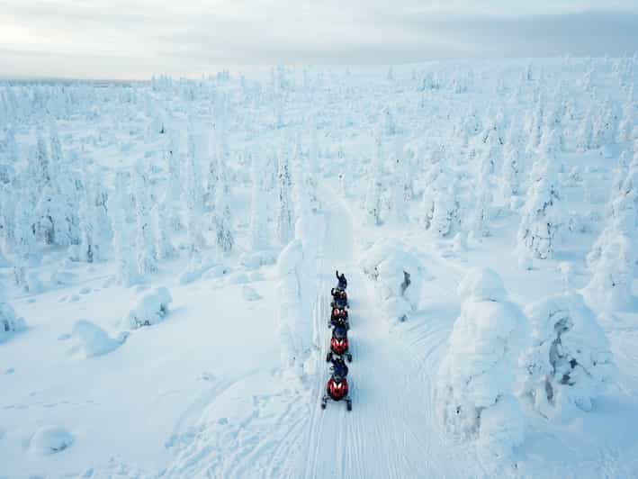 Levi: Easy Snowmobile Safari into the Nature - Leaving Levi for the snowy woods