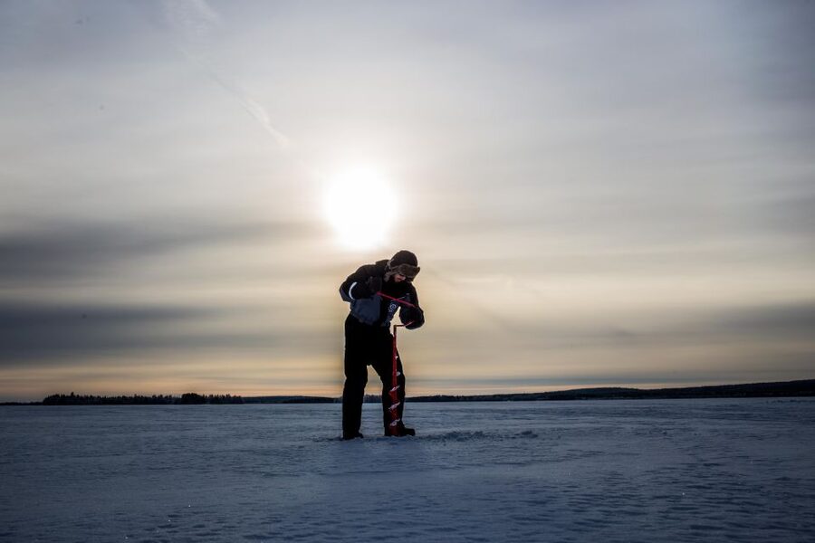 Levi: Ice Fishing on a Frozen Lake - Who will enjoy this outing most