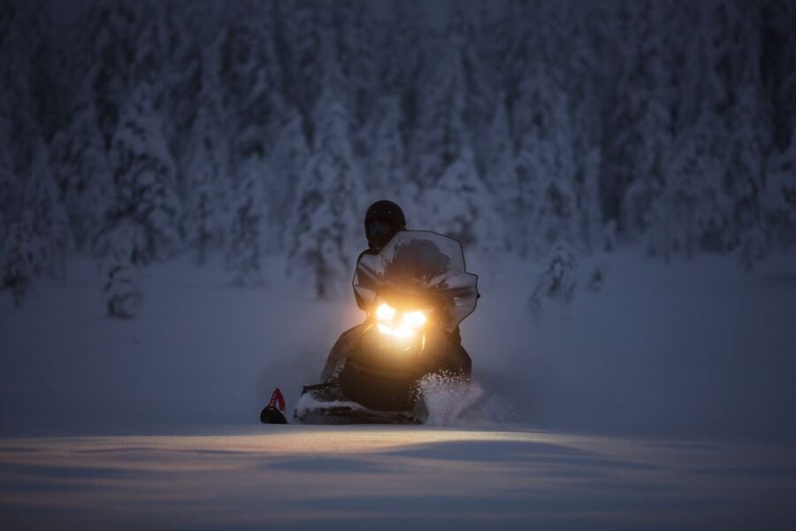 Levi: Snowmobile Tour to Snow Village - Photo stops among the Lappish forests