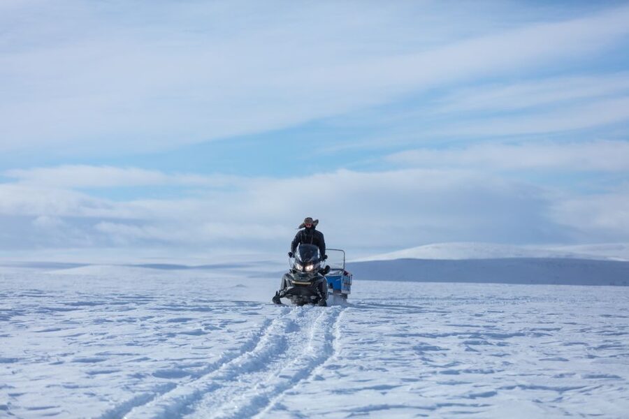 Levi: Snowmobiling Adventure - Learning to handle the snowmobile