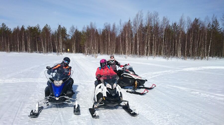 Levi: Winter Highlights Tour with Snowmobiling - Meeting Siberian huskies before the 500-meter ride
