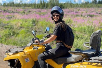 Midnight Sun ATV Ride During the Golden Hour from Rovaniemi