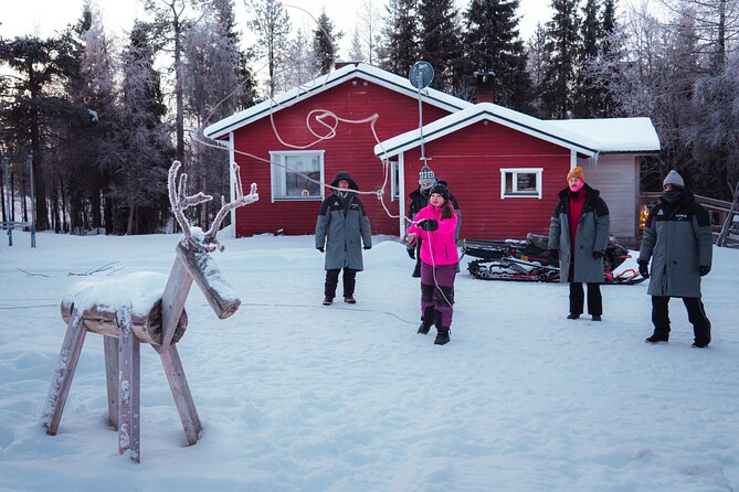 Reindeer Husbandry with Snowmobile Sleigh Ride and Cabin Lunch - Meeting Heli and getting to the farm
