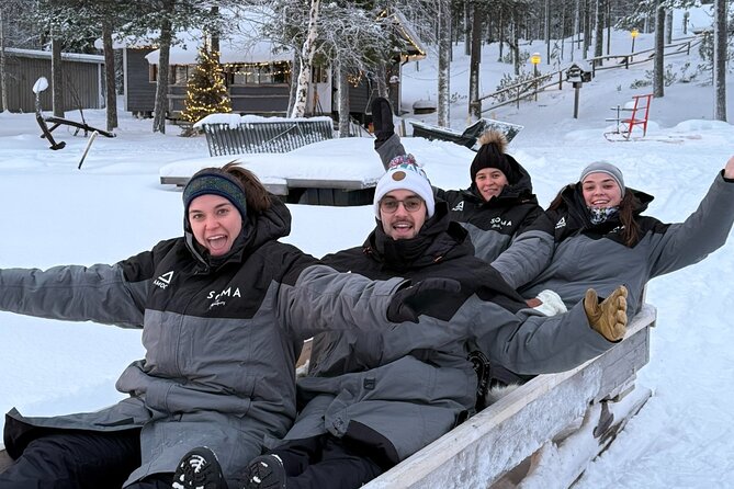 Reindeer Husbandry with Snowmobile Sleigh Ride and Cabin Lunch - Time at the wilderness cabin and aurora kota