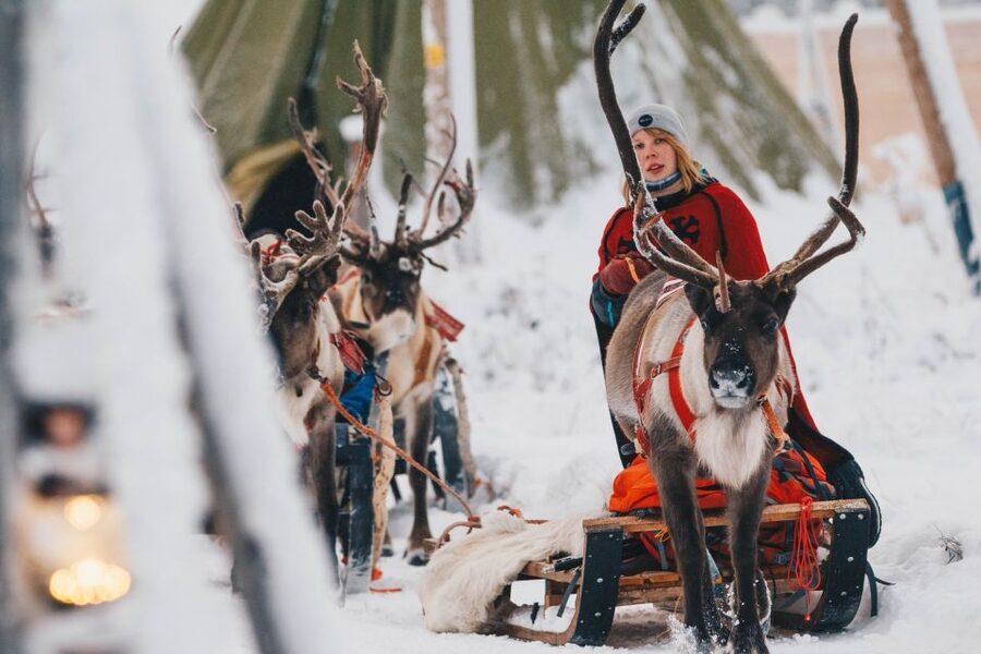 Rovaniemi: Apukka Reindeer Journey - Warm drinks by the fire