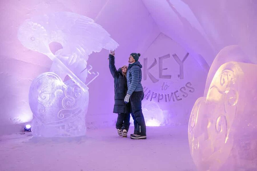 Rovaniemi: Arctic Snow Hotel Tour - The Ice Chapel and carved rooms