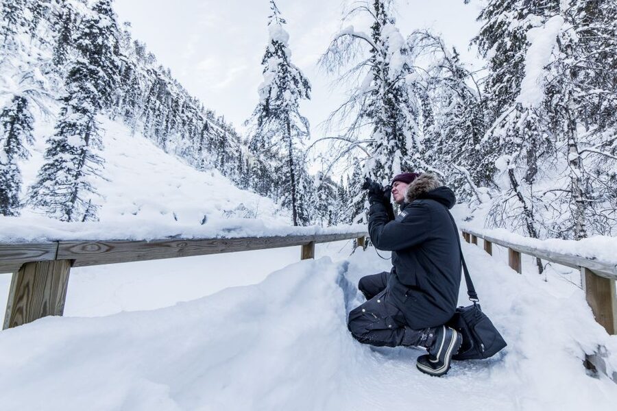 Rovaniemi: Frozen Waterfalls of Korouoma Canyon & Pro Photos - The uphill return is the part to plan for
