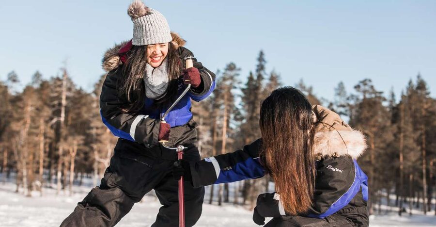 Rovaniemi: Ice Fishing Experience - The Short Forest Walk to the Frozen Lake