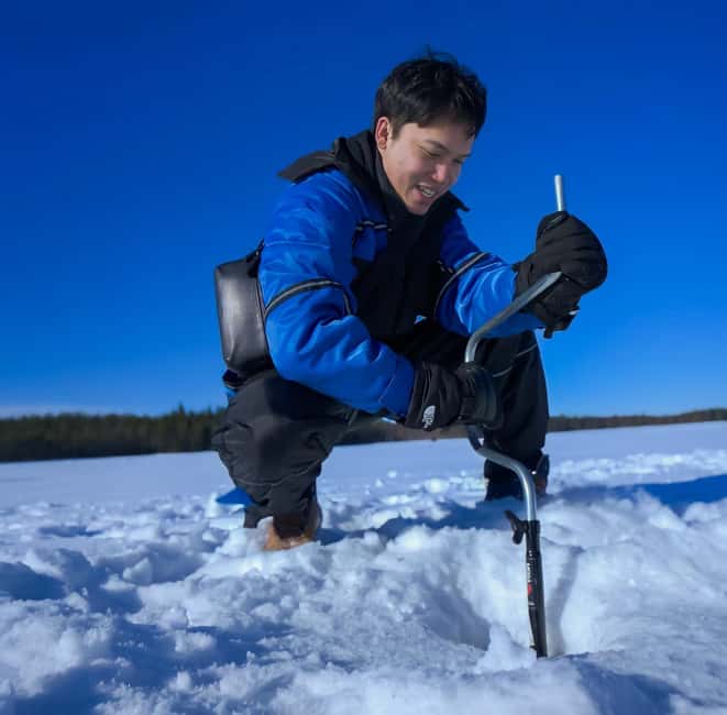 Rovaniemi: Ice Fishing Small Group Tour & Barbeque - A frozen lake, a hand-drilled hole, and a quiet Lapland setting