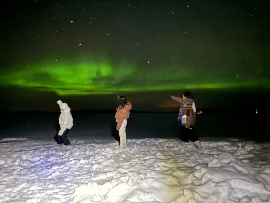 Rovaniemi:Northern Lights Hunt in Lapland Wilderness - The campfire, sausages, and hot drinks