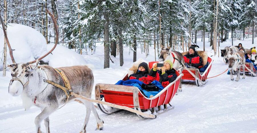 Rovaniemi: Reindeer Sleigh Ride with Hot Drink and Cookies - Reaching the reindeer farm from Rovaniemi