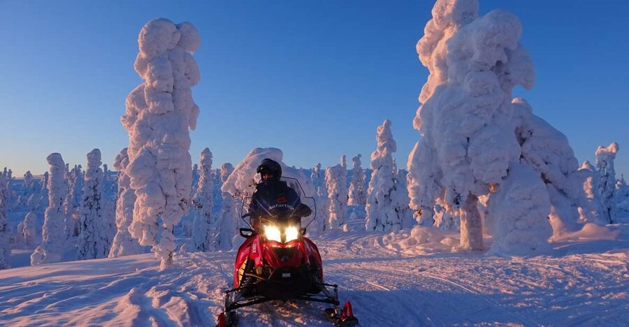 Saariselkä: Evening Snowmobile Tour with Fire & picnic - Learning the snowmobile before the forest
