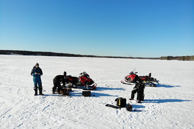 Snowmobile and Ice Fishing Excursion (private tour) - The first ride: snowmobile across frozen waterways