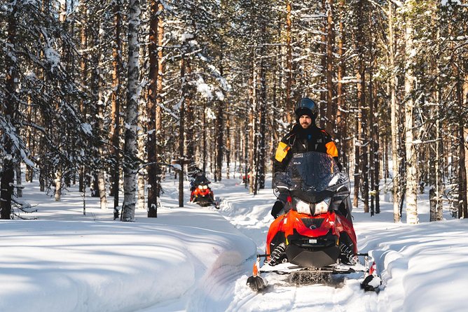 Snowmobile Safari into the Arctic Circle Forest - Leaving Santa Claus Village for the Arctic Circle forest