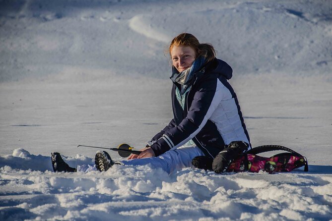 Snowshoeing Adventure with Ice-Fishing, Fire and Survival - Learning what Arctic nature can provide