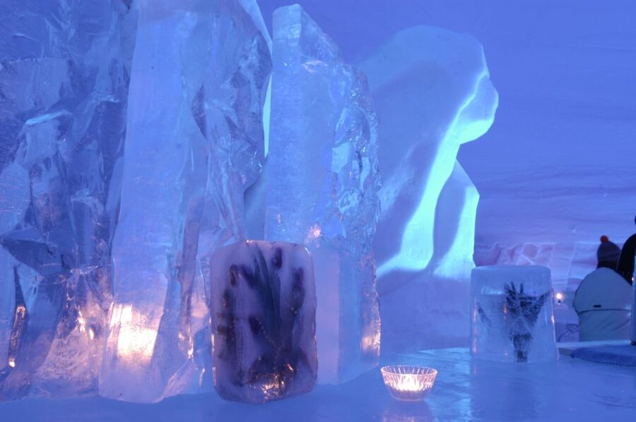 Ylläs: Snowmobile Tour to Arctic Snow Village & Snack - Entering Snow Village, an ice hotel rebuilt each winter